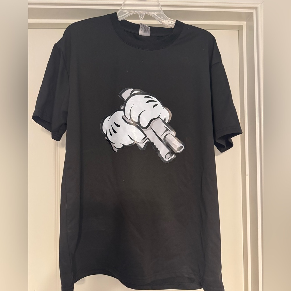 *BOGO* Eligible…Black Graphic T-Shirt with Cartoon Hands